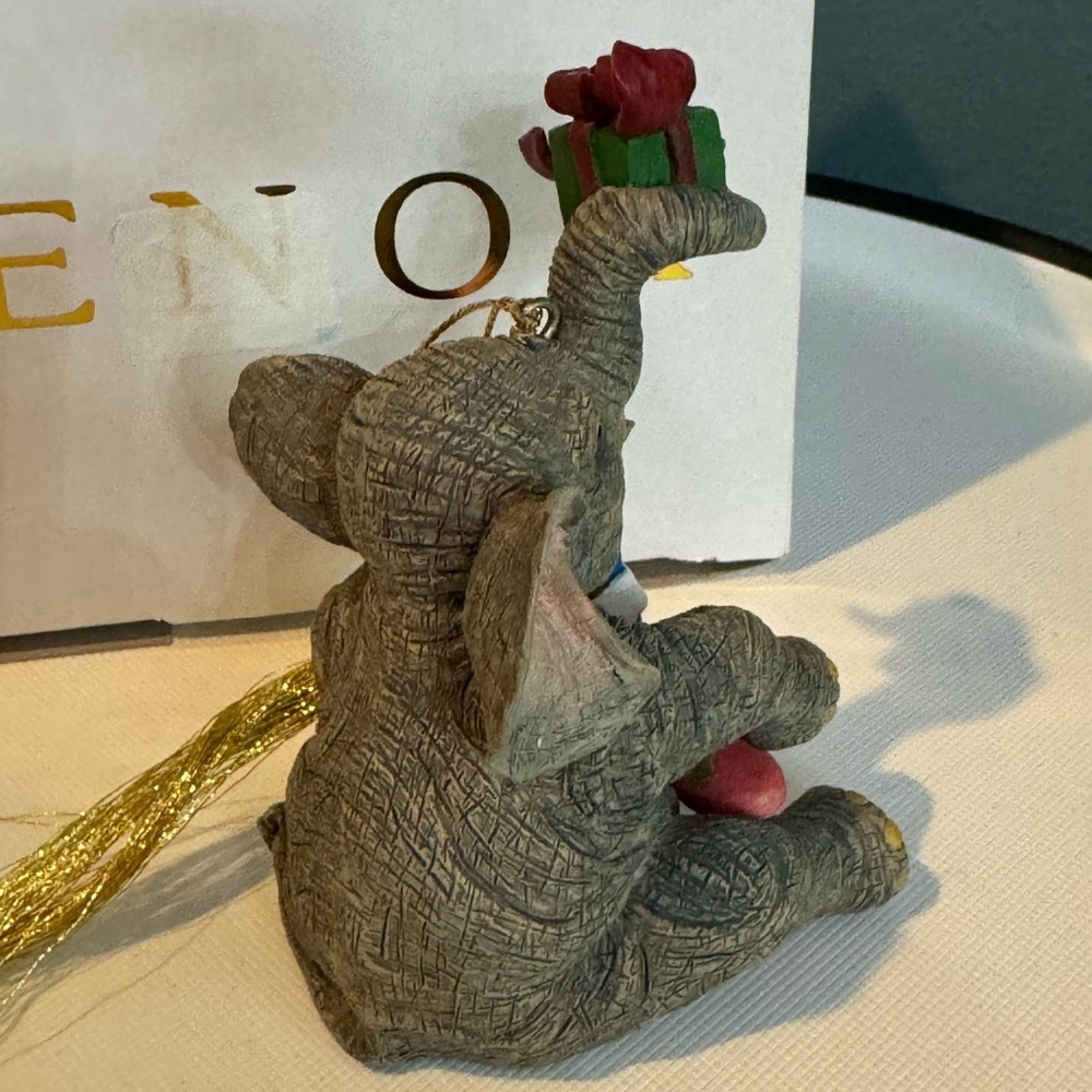 Vintage Lenox Grey Elephant Festive Friends Christmas ornament - 2002 in box - Picture 4 of 5